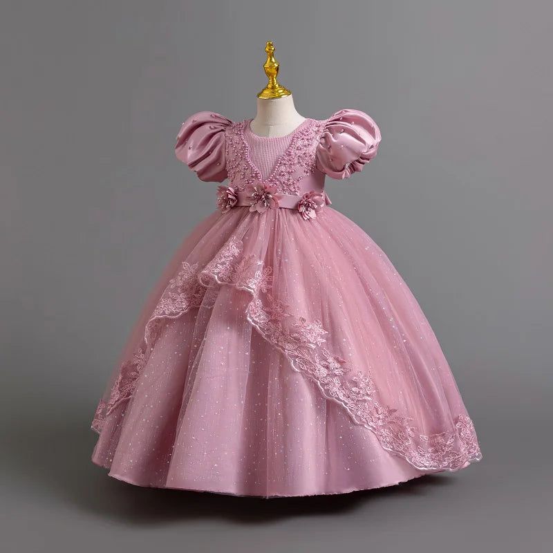 Neue wunderschöne Mädchen Party kleid Eröffnungs feier Kleidung Halloween Performance Tanz Prinzessin Rock 4-12t Weihnachts kleid.