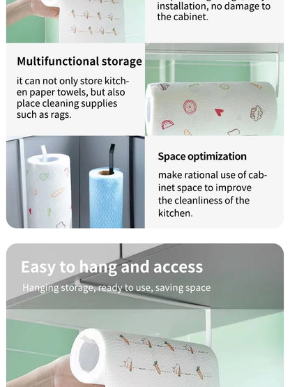 Papierrollenhalter Handtuchhalter Frischhaltefolie Lagerregal Badezimmer Kein Stanzen Lagerregal Hängeregal Küchentuchzubehör