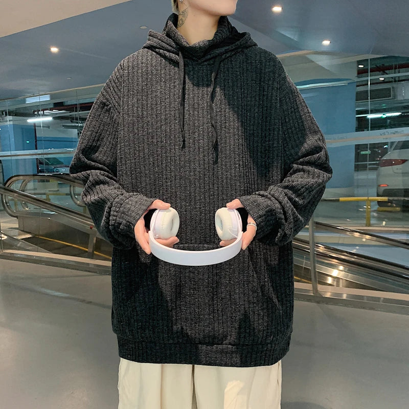 Sweater Men Spring Autumn Men's Hooded Sweater Casual Pullover Warm Knitted Sweatercoat Pull Homme Plus Size 3XL Streetwear.