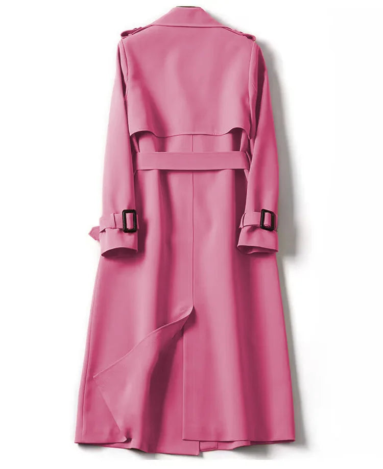 Herbst Winter Langarm Graben Mantel Für Frauen 2024 Mode Lose Büro Dame Lange Outer Jacke Mäntel Weibliche Kleidung