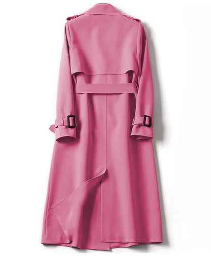 Herbst Winter Langarm Graben Mantel Für Frauen 2024 Mode Lose Büro Dame Lange Outer Jacke Mäntel Weibliche Kleidung