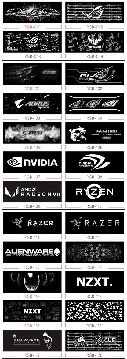 Mirror MOD RGB Lighting Panel Customize PC Case VGA Backplate Side Panel PC Cabinet A-RGB Colorful AURA SYNC Water Cooling Plate.