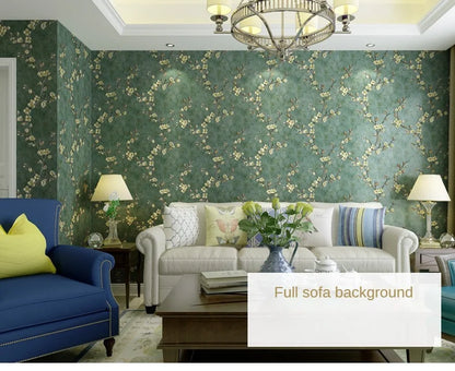 Blumentapete, selbstklebend, warm, für Mädchen, Schlafzimmer, 3D-Verdickung, Wanddekoration, Aufkleber, Wohnzimmer, Restaurant, Sofa, Hintergrund