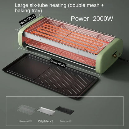 New Electric Oven Household Indoor Grill Grill Skewer Machine Smokeless Barbecue Pot Electric Grill Pan Barbecue Pot.