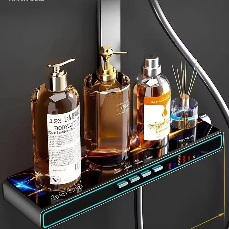 Bluetooth Music Digital Bathroom Shower System Ambient Lighting thermostatic Digital Bathroom Shower Set Faucets Accessories