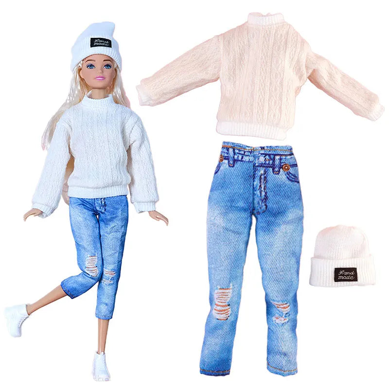 1 Set Fashion Clothes For Doll Clothes Coat Jacket Pants Dress Shirt Sweater Skirt Daily Wear Mini Doll Accessories Girl`s Toy.