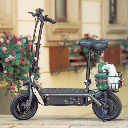 iScooter - F2 Electric Scooter with 500W Motor, 36V 7.8Ah Battery, 10-inch Tires, Adult Foldable Electric Scooter with Seat.