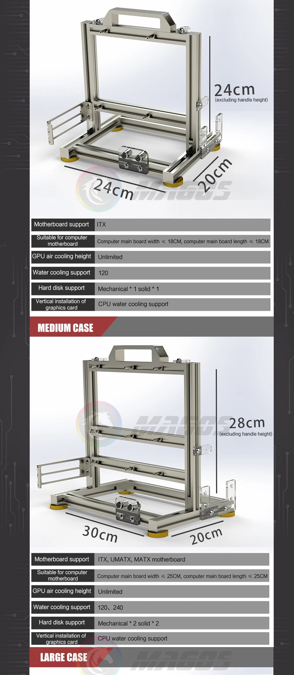 DIY Gamers Cabinet MOD ITX MATX PC Case Open Frame Aluminum Creative ATX Tower Desktop Gaming Computer Chassis Rack.