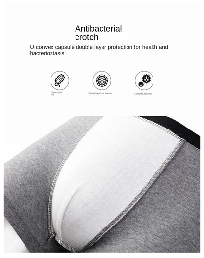 4/6/10 PCS Herren-Unterwäsche, Slips, Herren-Boxershorts, weiche schwarze Boxershorts, Milchseide, große Herren-Höschen, 3D-Beutel-Shorts