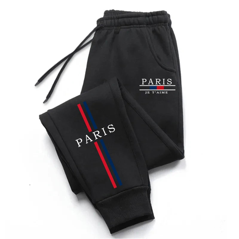 Men's Four Season Casual Sports Jogging Pants Male Urban Fashion Trousers High Quality Paris Printed Home Outdoor Sweatpants.