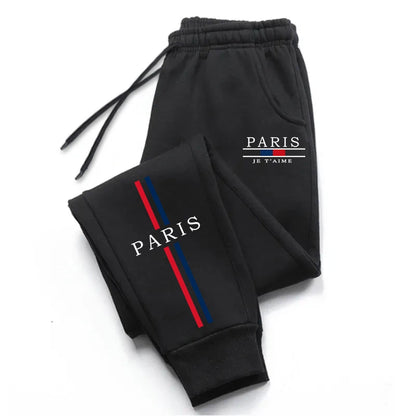 Men's Four Season Casual Sports Jogging Pants Male Urban Fashion Trousers High Quality Paris Printed Home Outdoor Sweatpants.