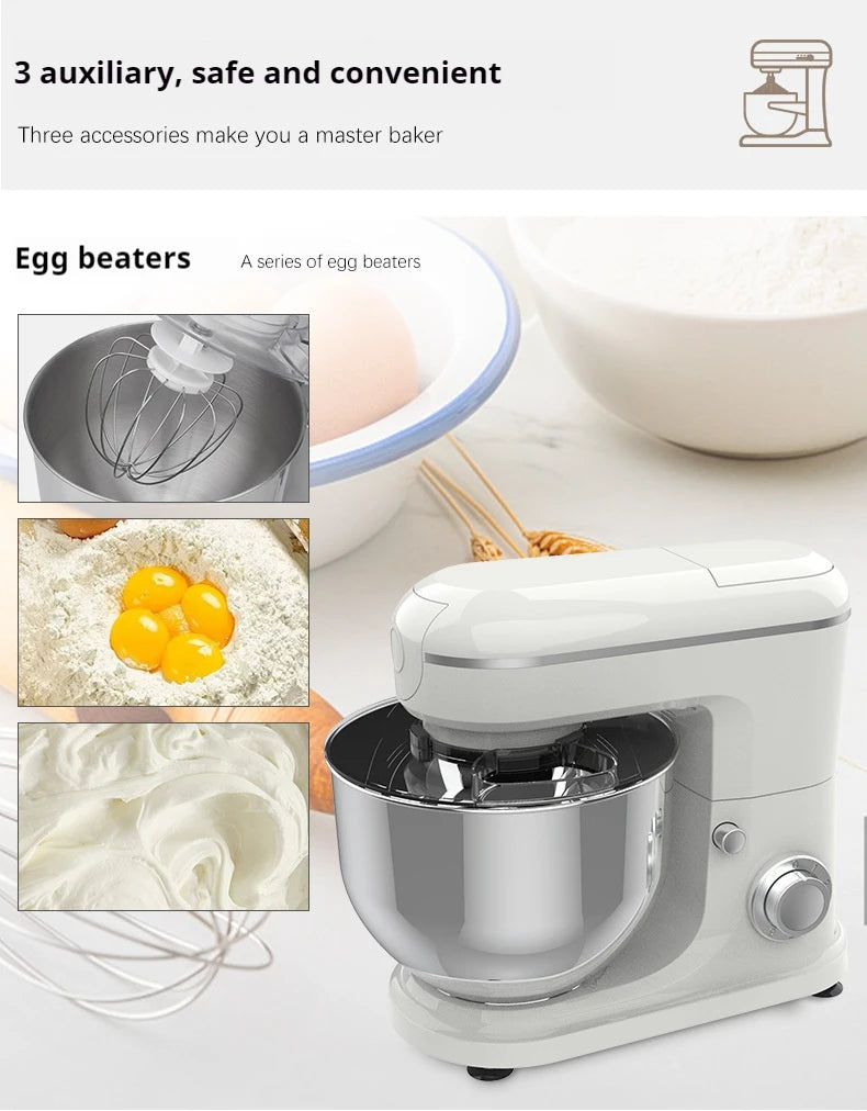 10L Chef machine and noodle machine, stainless steel bowl, high-power egg beater, noodle mixer, egg beater.