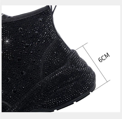 2025 Shiny Rhinestones Thick Sole Autumn Winter Short Ankle Women Boots Women's Shoes for Woman Booties Boots for Women.