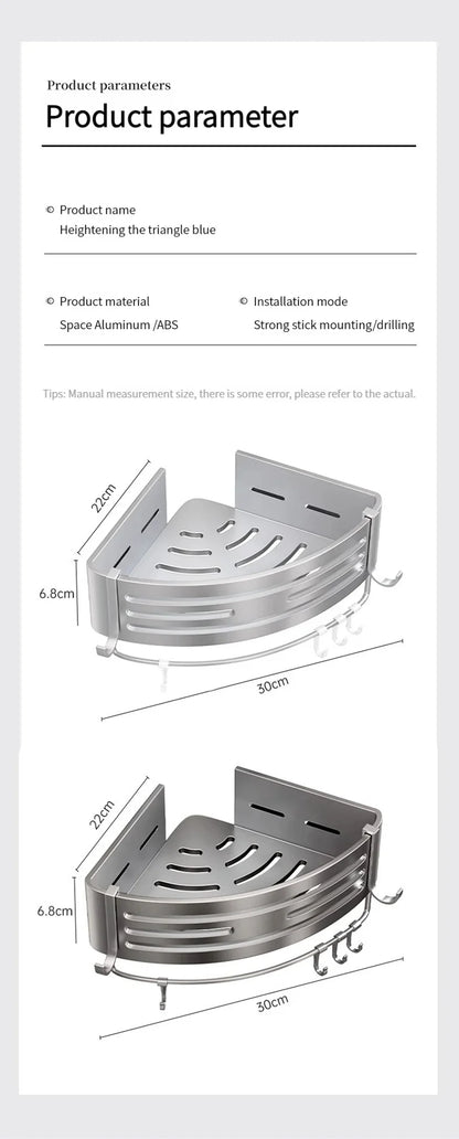 Kein Bohren Aluminium Badezimmer Regal Regale Shampoo Make-up Lagerung Halter Küche Organizer Wand Badezimmer Zubehör