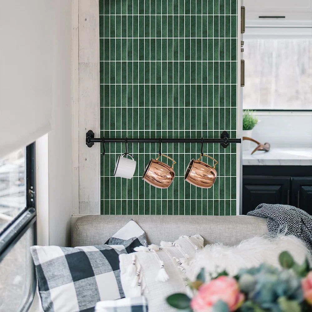 10pcs 3D Tile Sticker Self-adhesive Tile Backsplash Bathroom Wall Tile Stickers, Water and Mold Resistant, 30x30cm