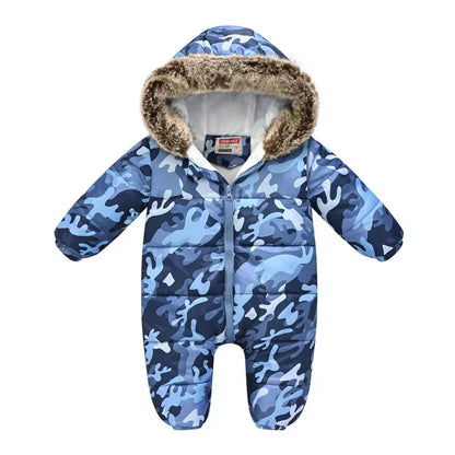 Plus Dicke Samt Bodys Kleidung Winter Baby Wasserdicht Mit Kapuze Einteiliges Mädchen Jungen Overalls Ski Anzug Infant Dicke Warme strampler
