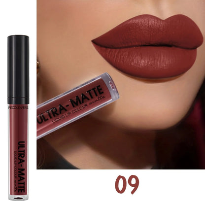 1PC Long-Lasting Matte Lip Gloss Velvet High Pigmented Matte Lip Glaze Liquid Lipstick Daily Party Eye Makeup (12 Colors).