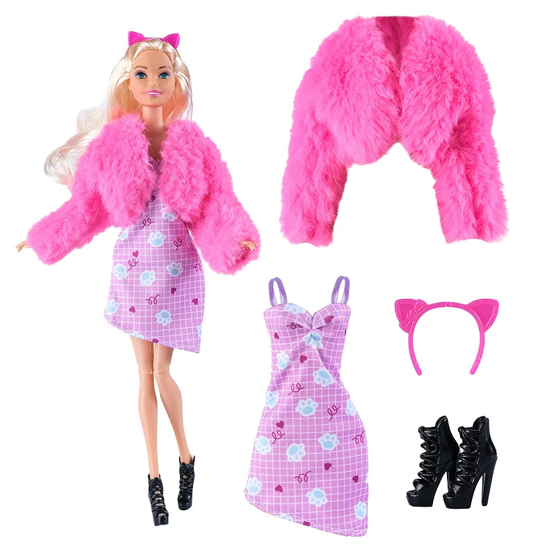 NEW 25 Style Doll Clothes Outfits Pink Winter Sweater Coat Dress Pant Costume Doll House Accessories Christmas Girls Gift