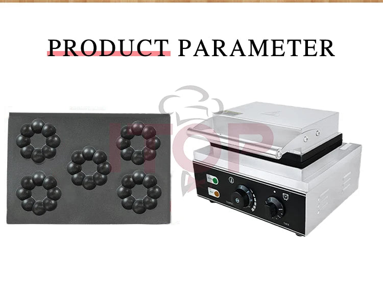 ITOP Commercial Electric Waffle Machine Sandwich Plum Crisp Donut Maker Food Shaper French Waffle Maker Non-stick Coating.