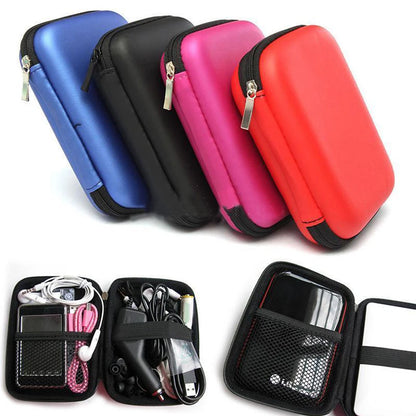 2.5 Inch HDD Box Bag Case Portable Hard Drive Bag for External Portable HDD hdd box case Cable storage Bag Protection Black/Blue.