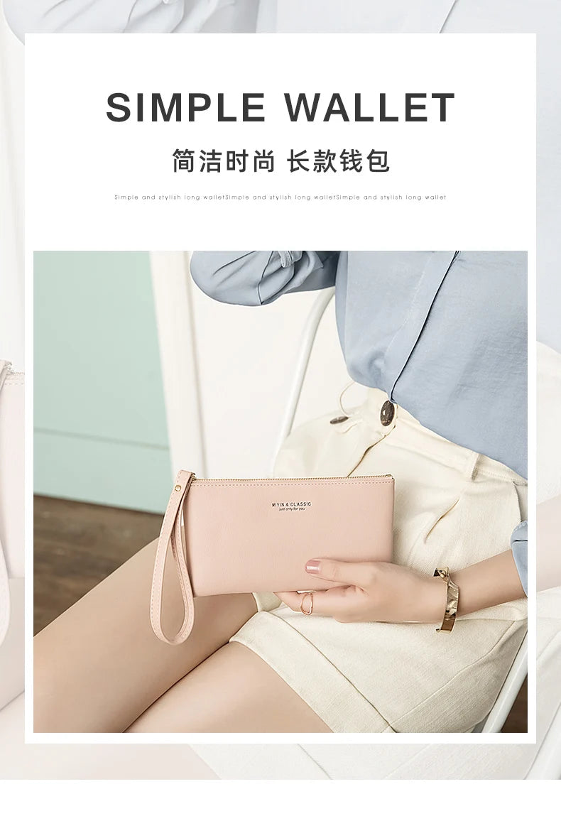 MIYIN Women's Purse long ultra-thin credit card bag minimalist zero purse thin large capacity zipper hold bag handbag purse girl.