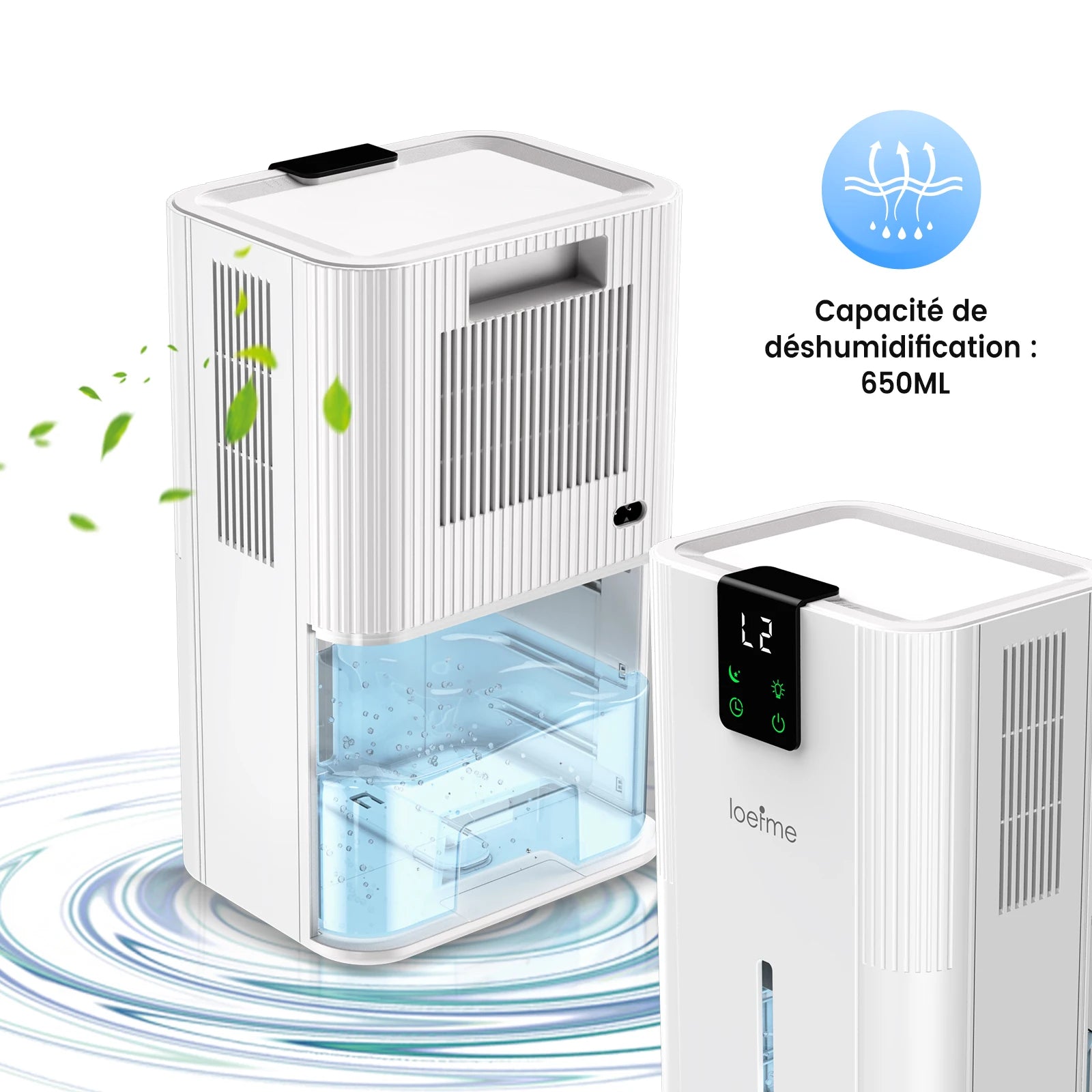 2800mL Air Dehumidifier Portable Mute Moisture Absorbers Machine Air Dryer Sleep Mode For Home Bedroom Office Kitchen Deodorizer.
