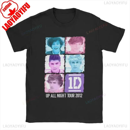 One Directions Women Print T-Shirts Rapper Short Sleeve T Shirt Hip Hop Vintage Singer Tops Summer Cotton Unisex Tees Clothing.