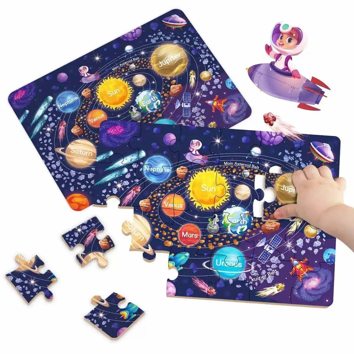 Kids Cartoon Animal Jigsaw Puzzles Montessori Educational Toys Parent-Child Theme Game Paper Educational Gift for Children