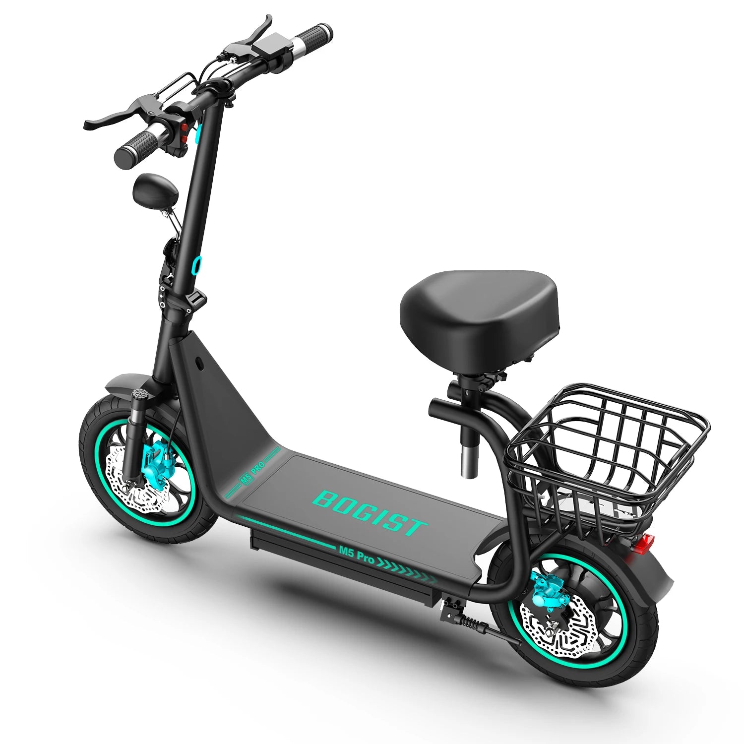 Bogist-M5 Pro Electric Scooter with Storage Basket, Inflatable Wheels, Front Shock Absorber, 500W, 48V, 15Ah, 12 Inch, New Upgra.