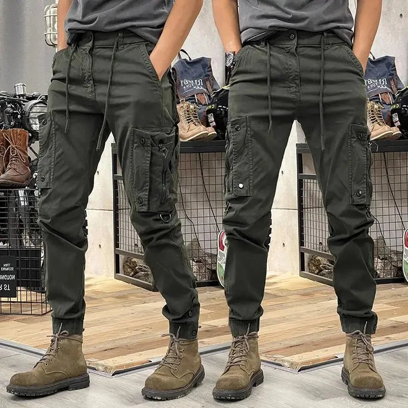 American Style Men's Workwear Pants Straight Leg Outdoor Tactical Casual Trousers Spring Autumn Cross-Border Loose Fit Long Pant