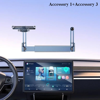 Oatsbasf Dual-position Car Screen Phone Holder Stand Metal Aluminum Adjustable for Tesla Model 3 Highland Y Car Accessories