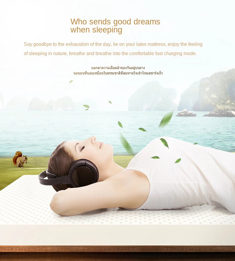 Top-Matratze aus 100 % Naturlatex, hochwertige Latexquelle, flüssig, faltbar, langsame Rückfederung, chinesische Matten mit anpassbarem Baumwollbezug