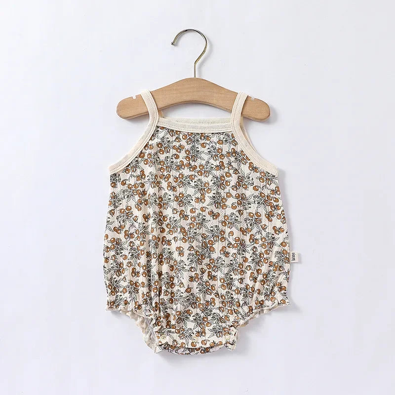 0-24m Neugeborenes Kind Baby Stram pler Mädchen Jungen Sommerkleid ung ärmel los schulter frei Overall niedlichen süßen Bodysuit Outfit.