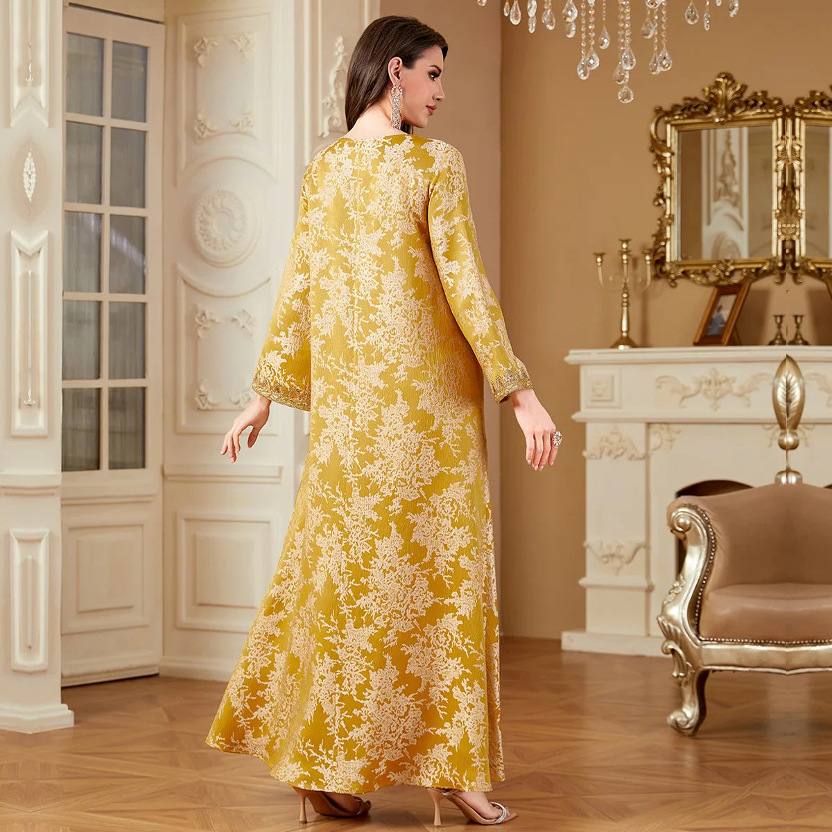 New Women Muslim Embroidery Maxi Dress Abaya Dubai Kaftan Eid Djellaba Kebaya Caftan Marocain Femme Robe Islam Jalabiya Vestidos.