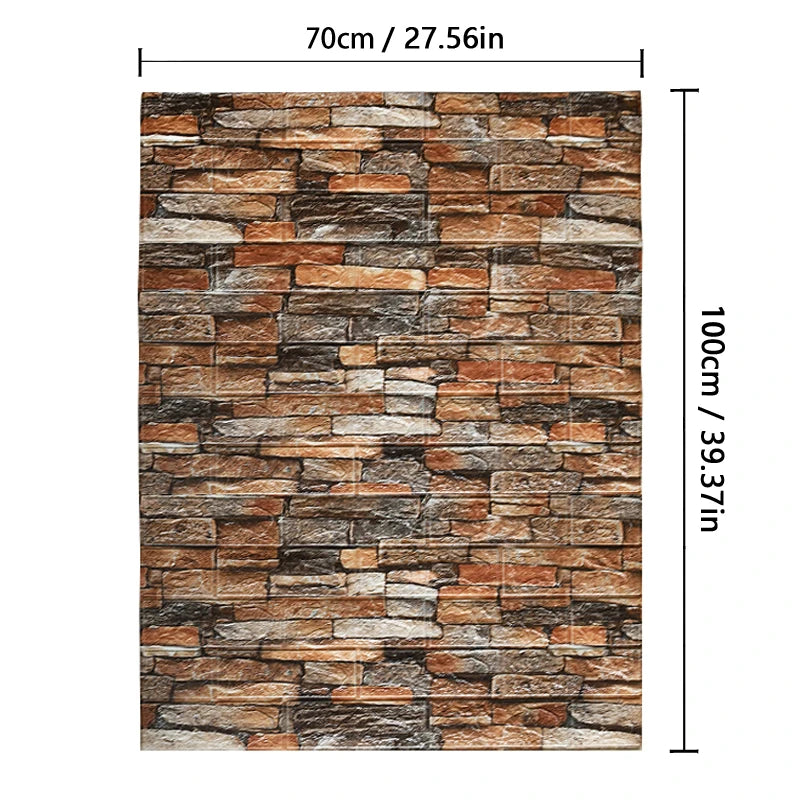 Pvc Brick Pattern Self-adhesive Wallpaper DIY Room Decor 1-10pcs 70cmX1m Waterproof Wall Stickers 3D Modern Home Decoration