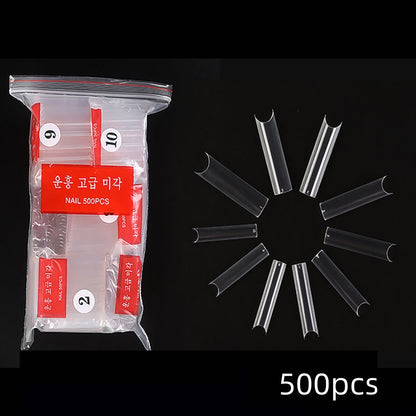 600Pcs Extra Long Hawk Curved Nail Tips Half Cover Eagle Claw Curve False Nails Extension 10 Sizes Bag Packaging for Art Salon *