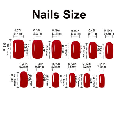 24pcs/set short square fake nails for women cute bride heart white french tips faux ongles y2k press on false nail supplies.