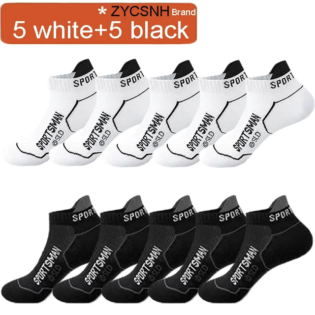 5/10Pairs High Quality Men Ankle Socks Breathable Sports Socks Mesh Casual Athletic Summer Thin Cut Short Sokken Size 38-44