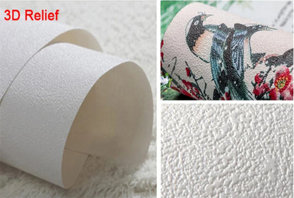 Maßgeschneiderte cremefarbene abstrakte Kunst, Feder-Blumenmuster, Tapete, TV-Hintergrund, Wanddekoration, Schlafzimmer, europäisches Wandbild