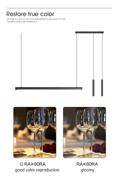 Esszimmerlampe Küchenleuchten Wort lange Restaurant Kronleuchter moderne minimalistische Bürolampen Nordic Bar Insel Kronleuchter.
