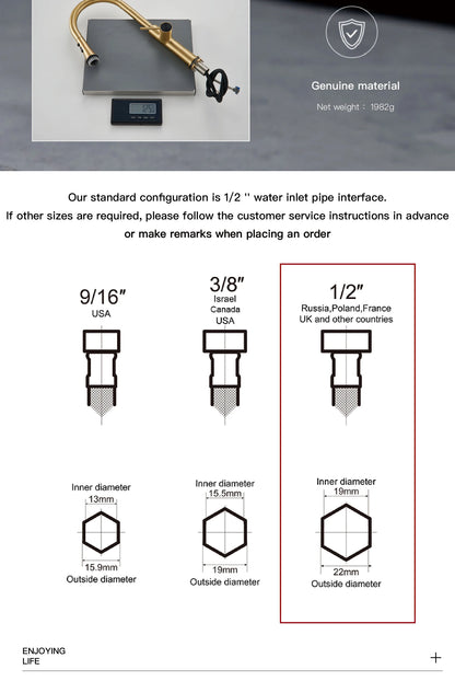 Luxury brushed gold kitchen faucet with pull-out design, 1-hole single handle cold and hot dual control dual function sink Tap