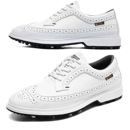 Fashion Men Golf Shoes Leather High-Quality Sports Shoes Non-Slip Waterproof Golf Professional Training Shoes Large Size 39-47.
