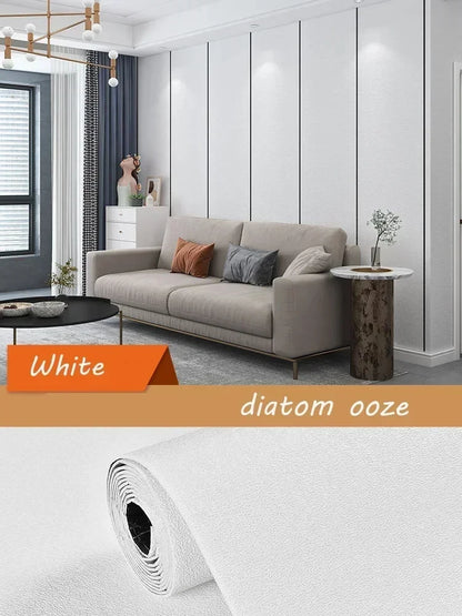 Selbstklebende Kieselalgen-Schlamm-Tapete, verdickter TV-Hintergrund, Leinen-Tapete, Schlafzimmer, Renovierung, Heimdekoration, XPE-Schaum-Wandaufkleber