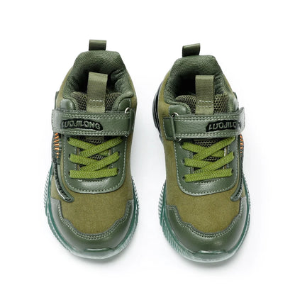 EXDINO Dinosaur Little Kids Spring Autumn LED Light Up Shoes Children Spinosaurus Boys Glowing Casual Sports Sneakers Non-slip.