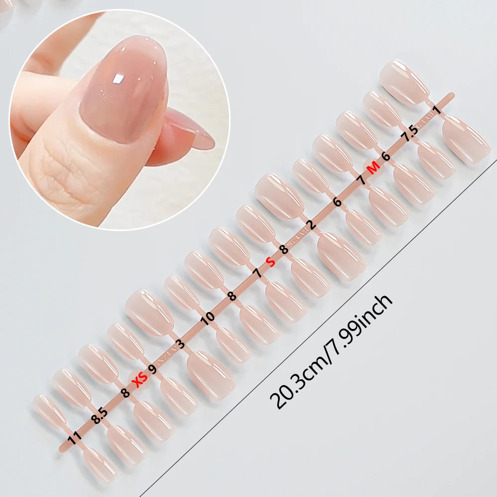 150Pcs M/S/XS Ice Nude Short Oval False Nail French Glossy Matte Simple Press on nails Nude Almond Full Cover Acrylic Fake Nails.