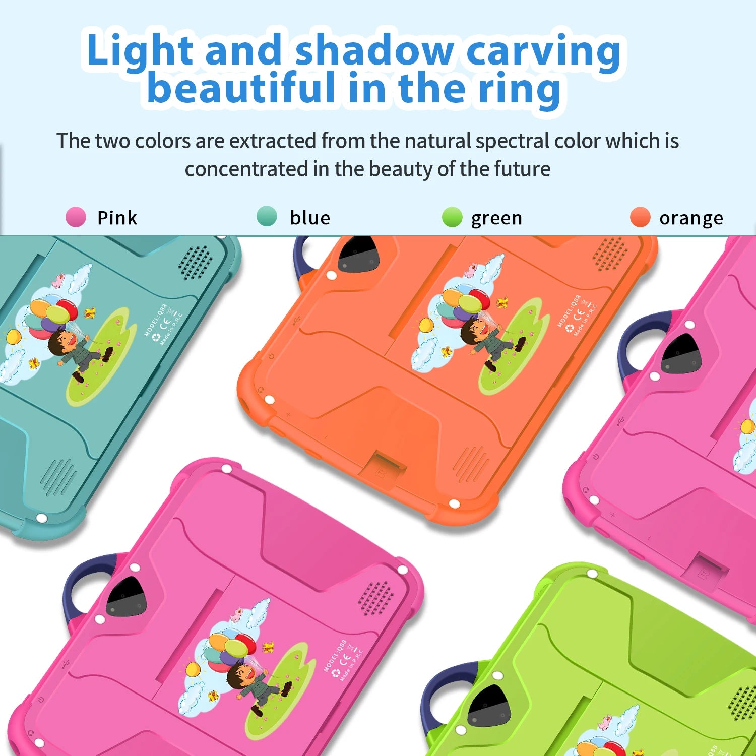 New Cartoon Pattern Kids Tablet 7 Inch Quad Core 4GB RAM 64GB ROM Android Learning Education Games Tablets Children's Gifts.