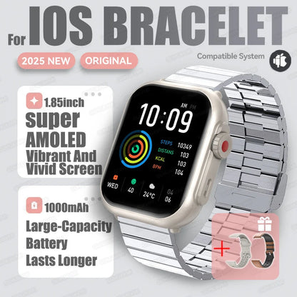 2025 New For Huawei Xiaomi Smart Watch Men Women 1.85-Inch HD AMOLED Full Touch Screen IP68 Waterproof Bluetooth Call SmartWatch