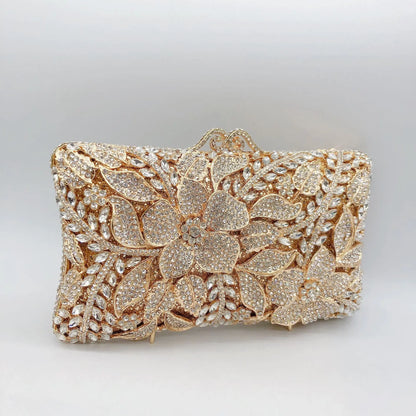 Women XIYUAN Evening Bags Gold/Silver Chain Shoulder Bags Handbags Stones Day Clutches Diamonds Metal Ladies Clutch Handbags.