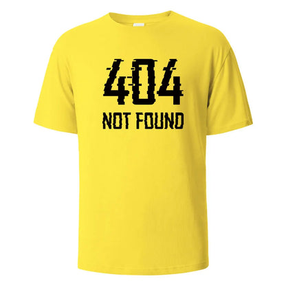 404Not Found Print T-Shirt Summer Tees For Men Women 100% Cotton O-neck Oversize Casual Short sleeved Tops
