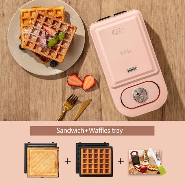 220V Electric Sandwich Maker Timed Waffle Maker Toaster Baking Multifunction Breakfast Machine takoyaki Pancake Sandwichera 600W
